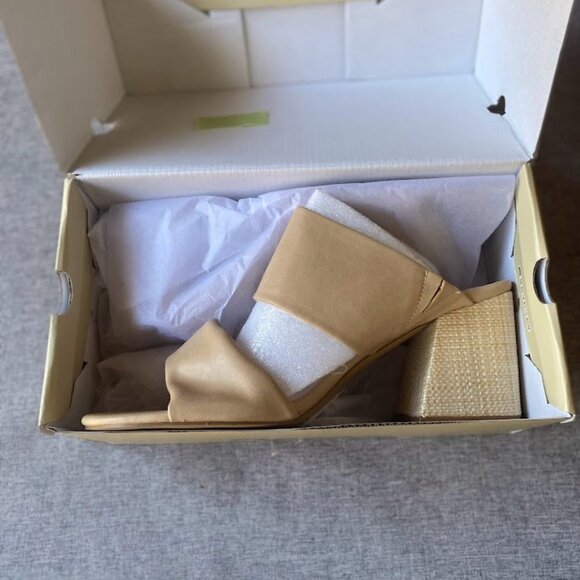 Heeled Sandals Two Straps Open Toe High Block Chunky Backless Slip-on Mules - Picture 7 of 7